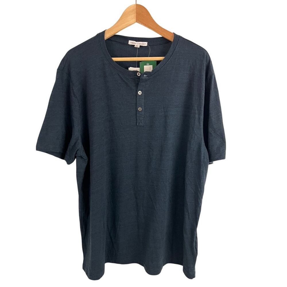Threads 4 Thought Stitch Fix Henley T Shirt Short Sleeve Men Size XL New